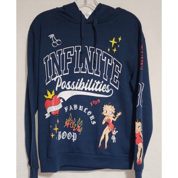 Betty boop blue hoodie size large women's - Picture 1 of 7